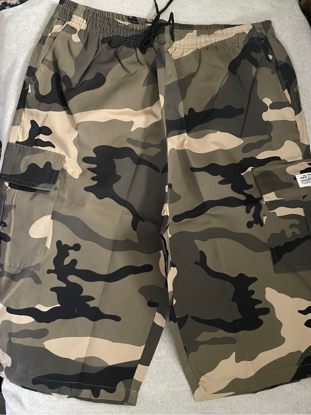 Camo Cargo Shorts - Olive Green & Tan